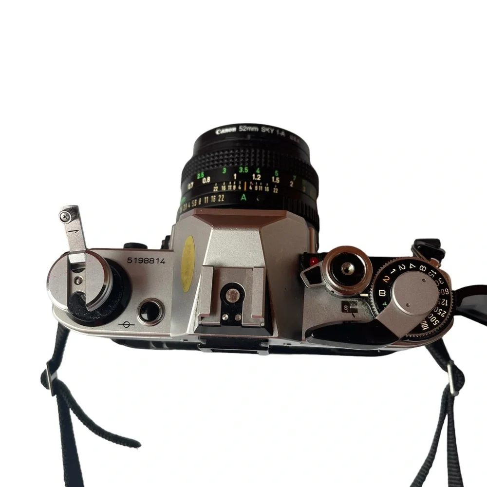 Canon AE-1 Program Chrome 35mm Film SLR Camera w/ 50mm F1.8 Lens used - Picture 7 of 9